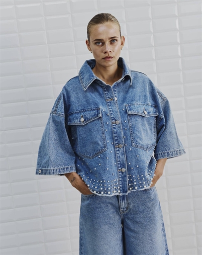 Withblack - WBLWonder Pearl Denim Jakke - Sky Blue